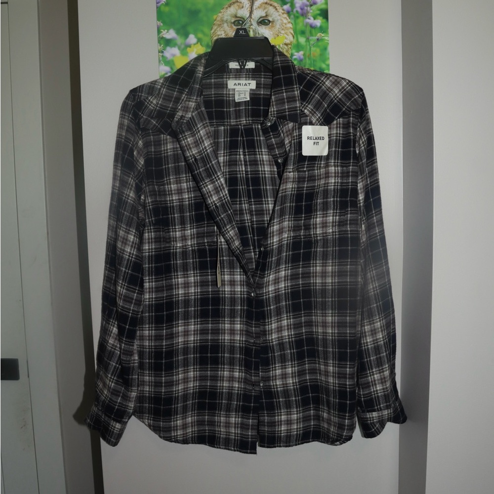 Ariat Black and White Plaid Shirt